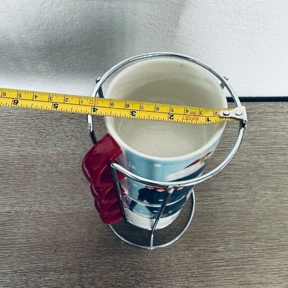 Pier One Porcelain Holiday Coffee Mugs Stacked Set - Picture 4 of 5